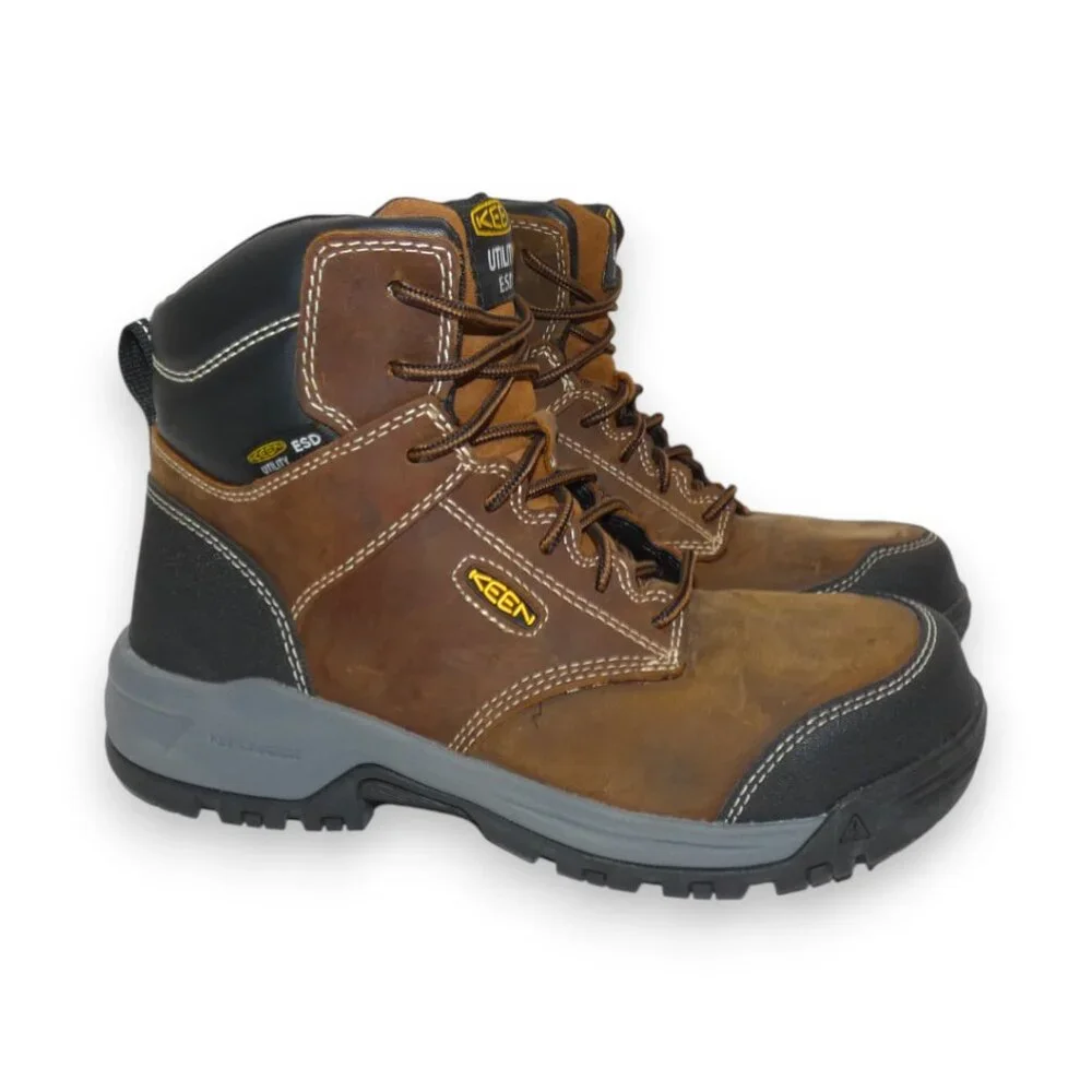 EUC Keen Utility Women’s Carbon Toe Work Boots Brown Leather Size 8 - Picture 2 of 13